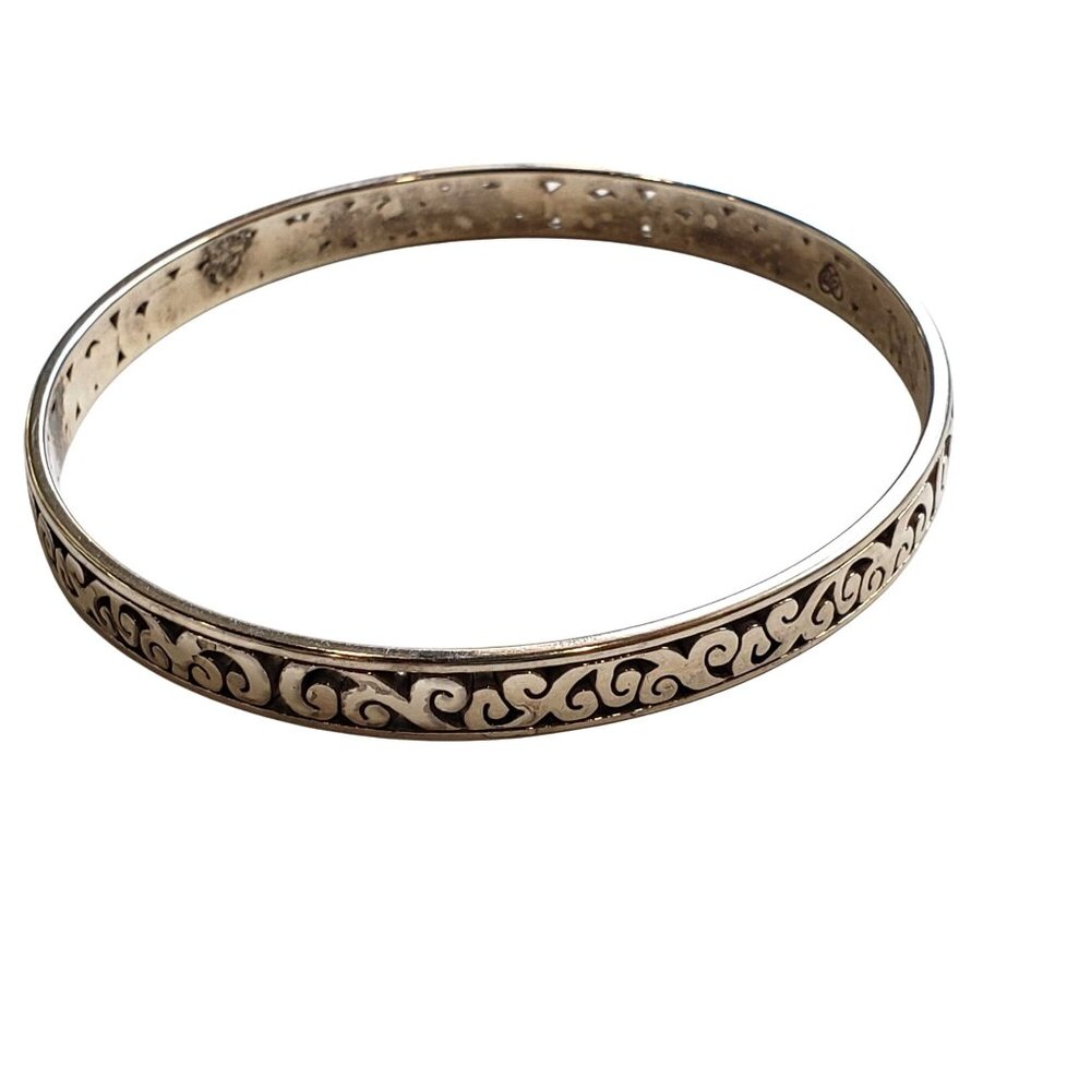 Vintage Engraved Brighton Bangle Bracelet 2.5" Diameter Made In USA